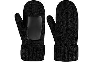 Brook + Bay Women's Cold Weather Cable-Knit Fleece-Lined Mittens