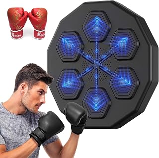 Smart Electronic Bluetooth Music Boxing Machine, Wall Mounted Intelligent Boxing Target with USB Charging and Bluetooth Connection for Kids/Adults/Home Workout/Stress Relief ( Size : Boxing Machine+Ki