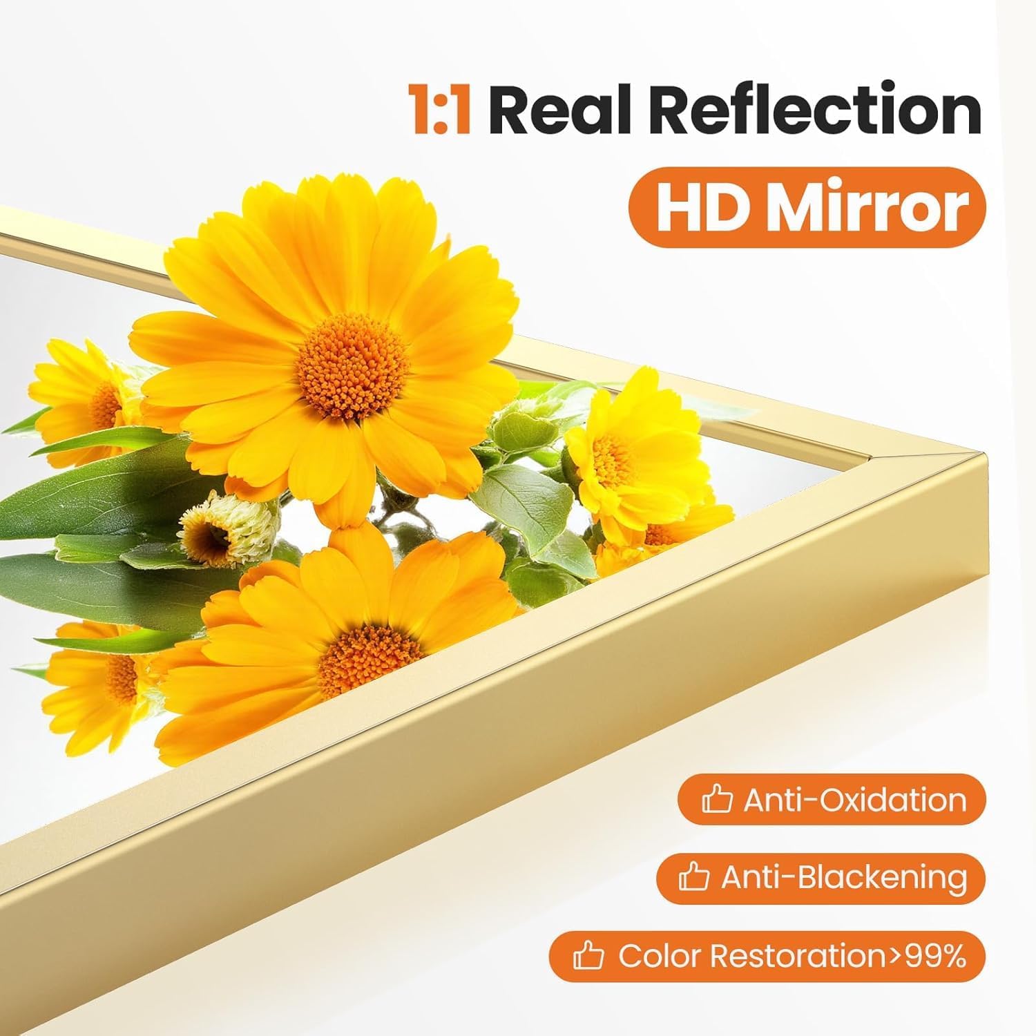 Bathroom Mirrors for Over Sink, 20"x30" Arched Mirror for Wall, Metal Black Framed Mirrors Modern Vanity Mirror for Bathroom Living Room, Bedroom and Entryway, Gold - Image 4