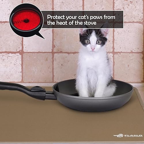 Miniatura 6 de FLASLD Cubiertas superiores, protector de estufa eléctrica resistente al calor, protector de silicona grande impermeable para horno plano para