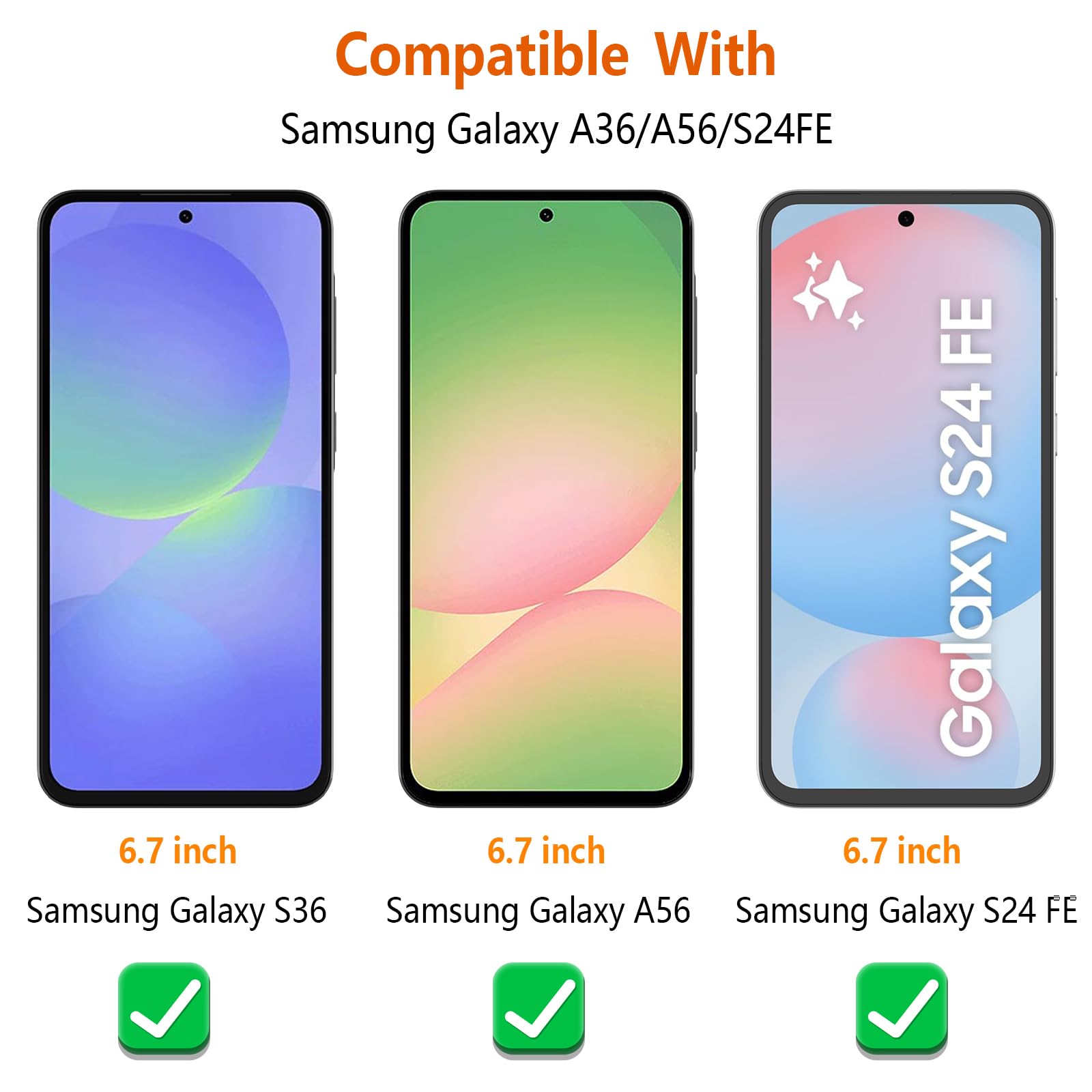 Pollachi [3 Pezzi Vetro Temperato per Samsung Galaxy A36 5G,Durezza 9H Anti Graffio,Anti-Impronte Senza Bolle,Pellicola Protettiva per Galaxy A36 5G