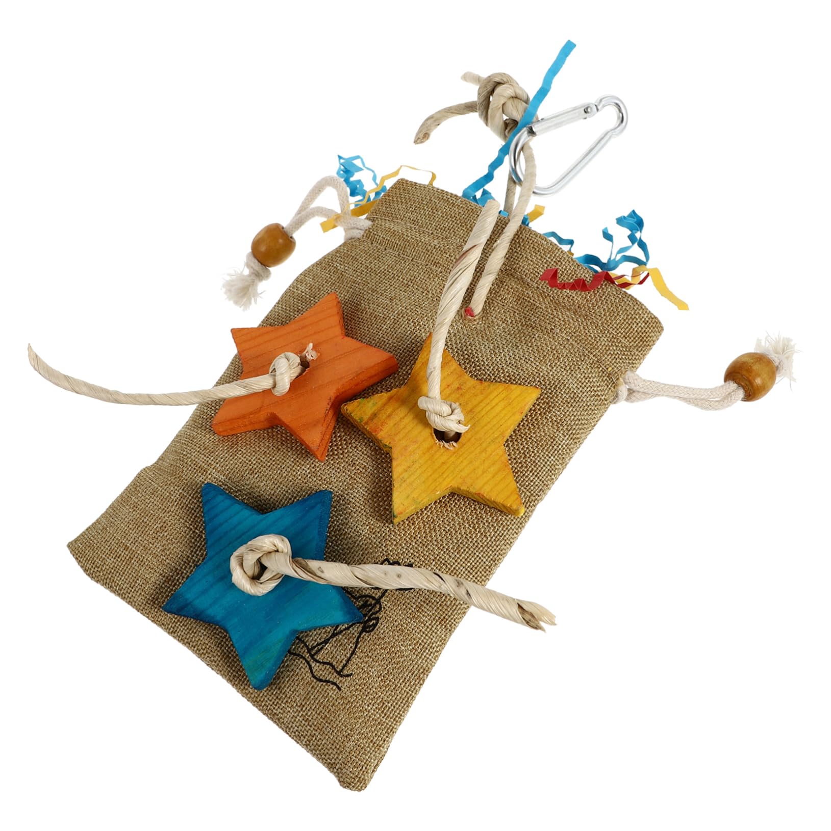 FONDOTINBoredom Toys Teething Toy Bird Chewing Tool Bird Chewing Toys Bird Chewing Wood Parrot Cage Toys Conures Chewing Toy Parrot Bite Cockatiel Toys Recreation Pentagram Baby Paper