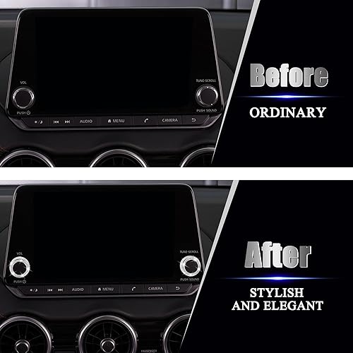 Miniatura 4 de TOMALL Funda brillante para consola central compatible con Nissan Sentra 2020-2022, cubierta de botón de volumen, sonido de radio, tapa de perilla