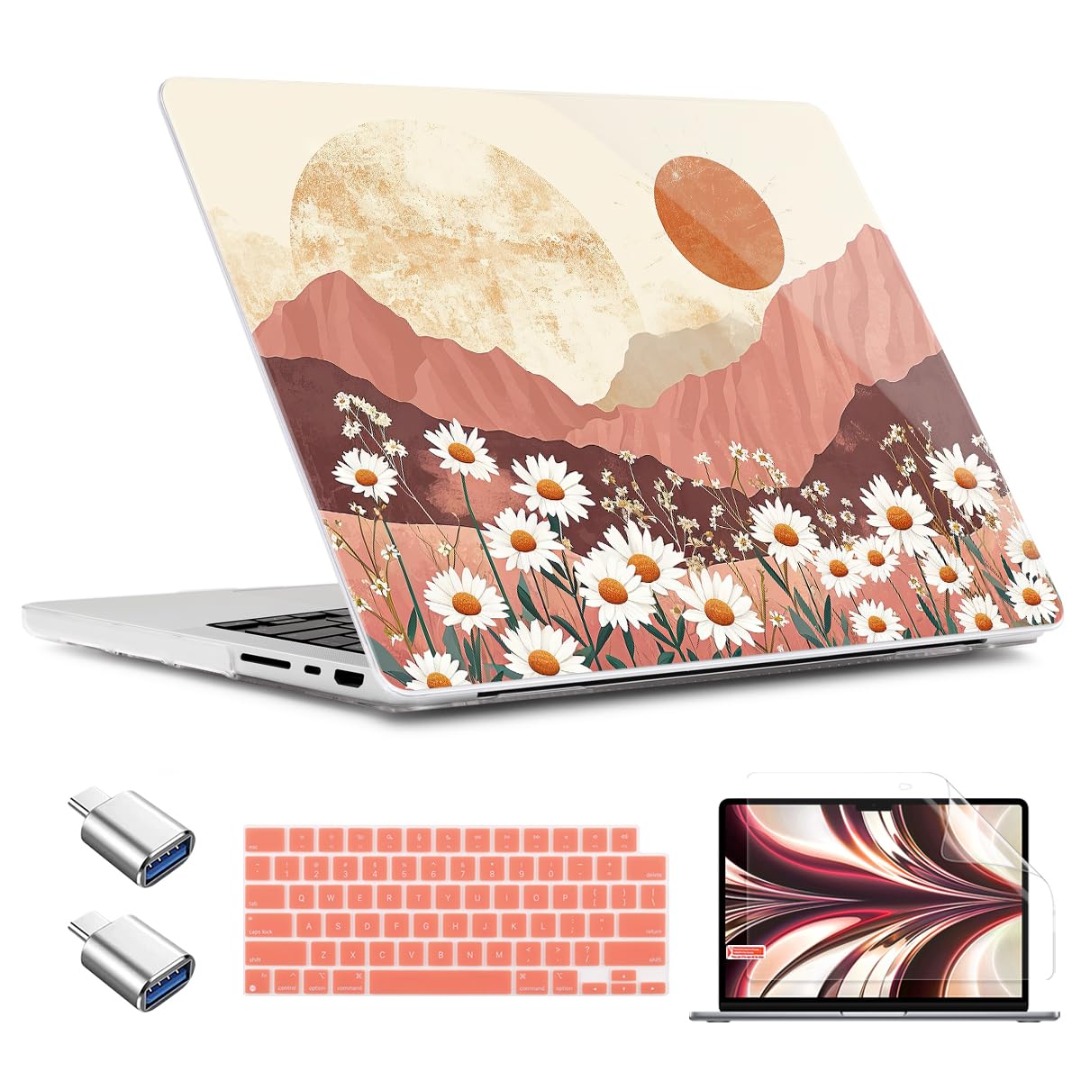 TWOLSKOO for MacBook Pro 14 inch Case M5 M4 M3 M2 M1 Pro Max Chip (2026-2021), Plastic Hard Shell & Keyboard Cover & Type C Adapter & Screen Protector