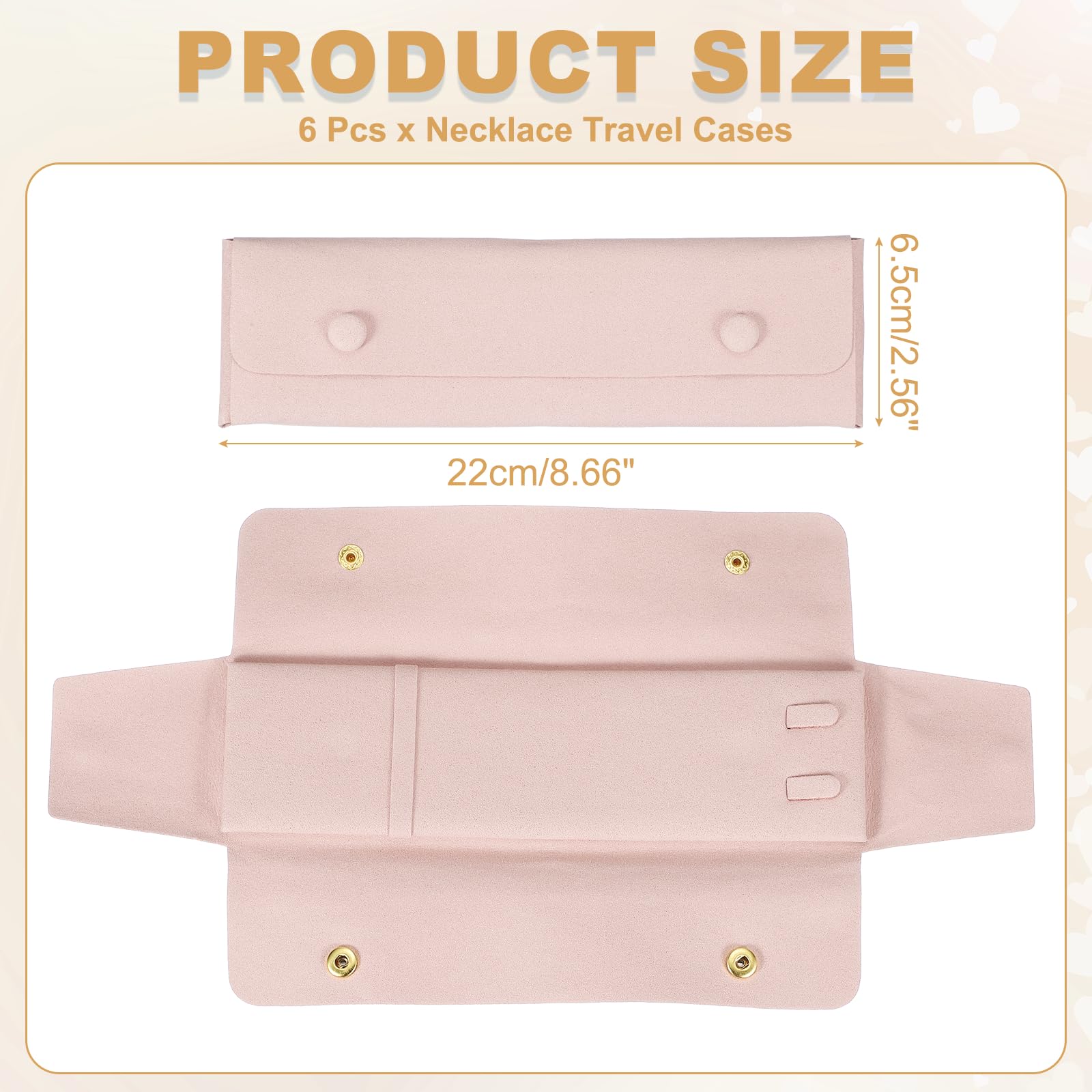 QUARKZMAN 6 Pz Custodia Viaggio Collana In Microfibra Senza Grovigli Rosa