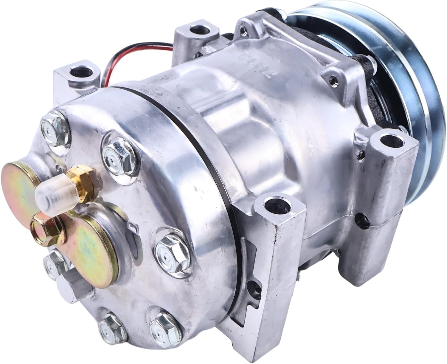 FridayParts Sanden SD7H13 A/C Compressor 415-2557 Compatible for Caterpillar CAT Engine C2.6 C3.3B Excavator 307 307E 307E2 308E 308E2 Replacement