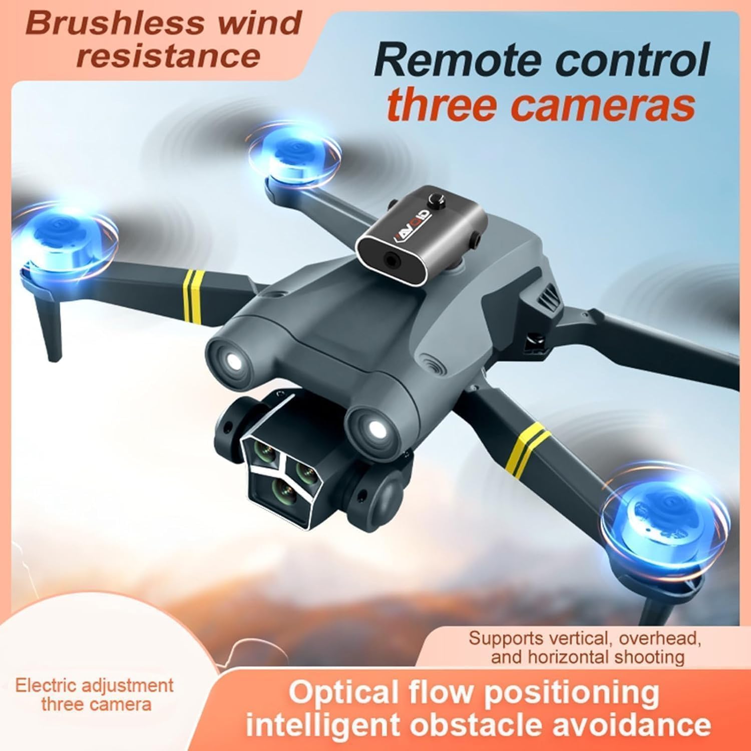 VASTRACHHAYA Drone with 4k Camera Foldable 1080P HD Drone with FPV Live Video, Gestures Selfie, Altitude Hold, One Key Take Off/Landing, 3D Series Flips, Headless Mode For Kids And Adults(M3 MAXX) 3