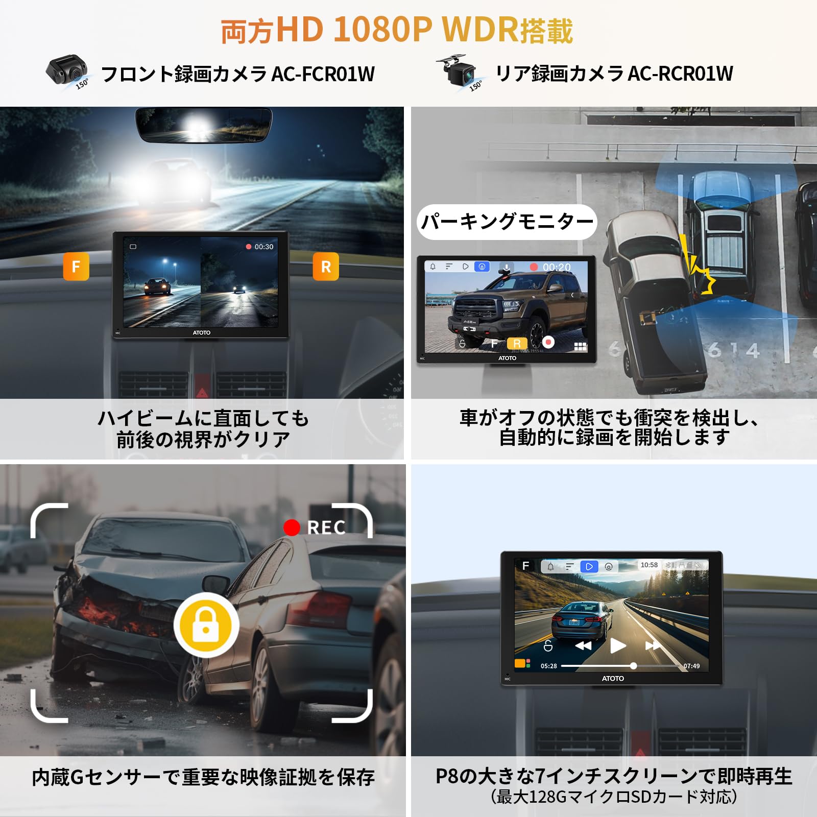 Amazon.co.jp: ATOTO P8 カーGPSナビ、7インチQLED グレア抑制 タッチ 