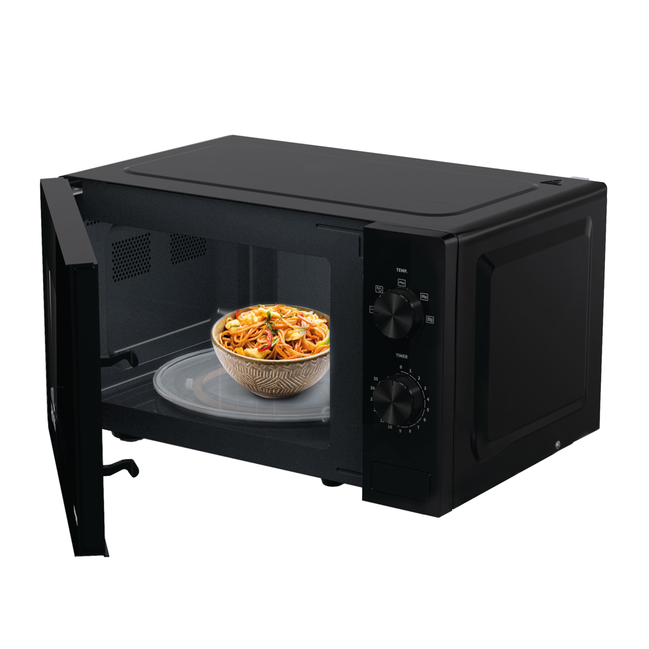 Hisense H20MOBP1 Forno a Microonde, Nero con Manopole, Capacità 20 litri, 5 Livelli di Potenza, Vetro Ceramica, Funzioni Timer e Defrost Rapido