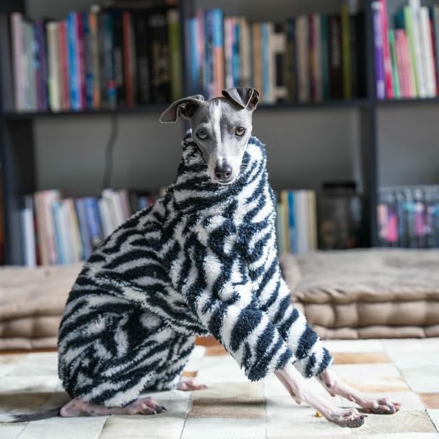 Foto 3 de 5 de IUOUTG Abrigo De Galgo con 4 Patas, Manga Larga, Cuello, Suéteres De Lana Cálidos, Monos para Galgo Italiano