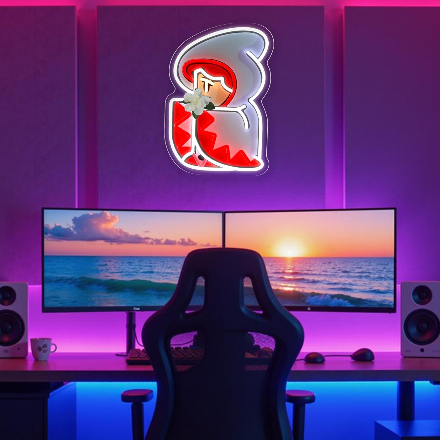 Pugna Bit White Mage Merch Neon Signs for Wall Decor Game Neon Lights for Bedroom Led Signs Suitable for Dormitory Man Cave Christmas Gift - Image 6