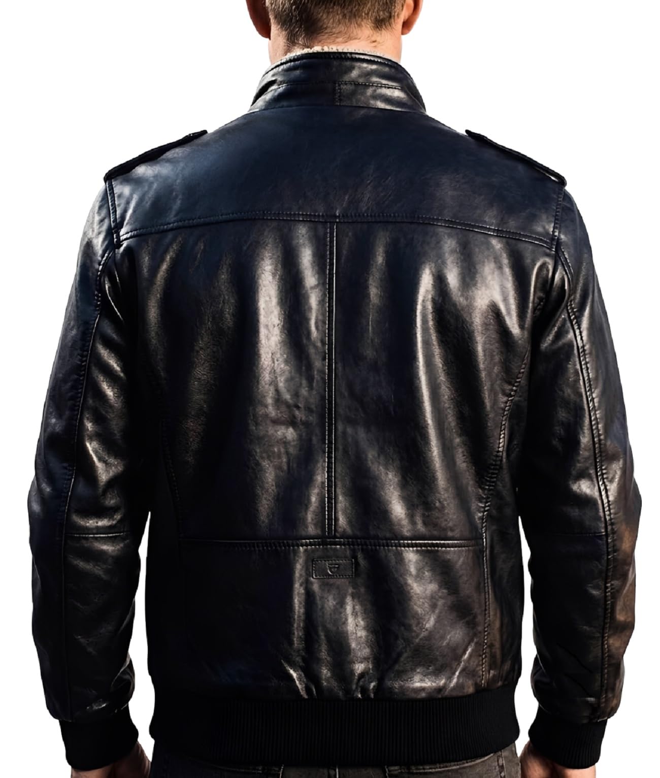 Giacca da uomo in pelle nera ispirata alla serie TV - look da motociclista gotico robusto