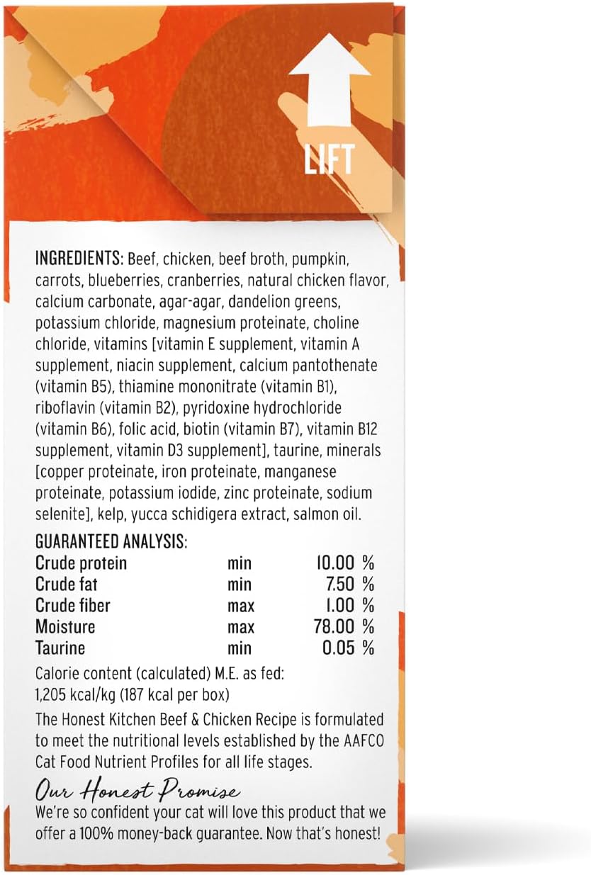 The Honest Kitchen Human Grade Câté™ Grain Free Beef & Chicken Pâté Wet Cat Food, 5.5 oz (Pack of 12)