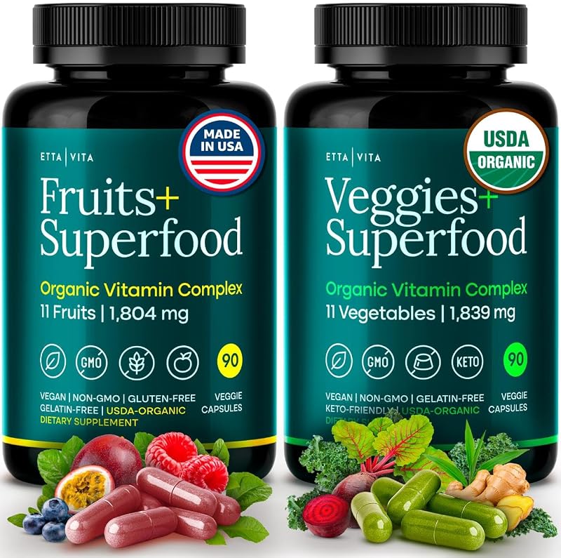 USDA Organic Fruits and Veggies Supplement, 21 Whole Foods, 180 Vegan Ct