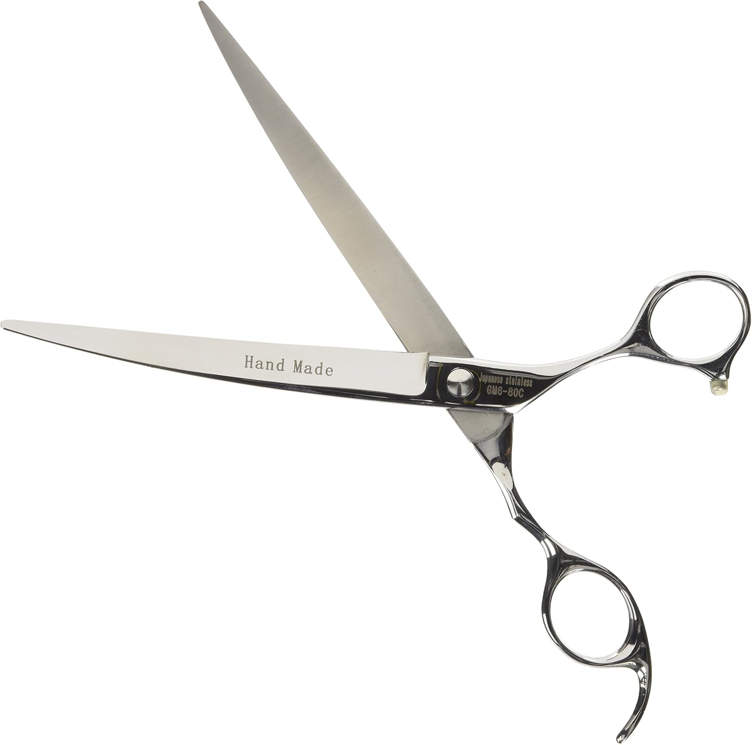 ShearsDirect 8-Inch Curved Professional Ergonomic Grooming Shear with Off-Set Handle and Fixed Finger Rest
