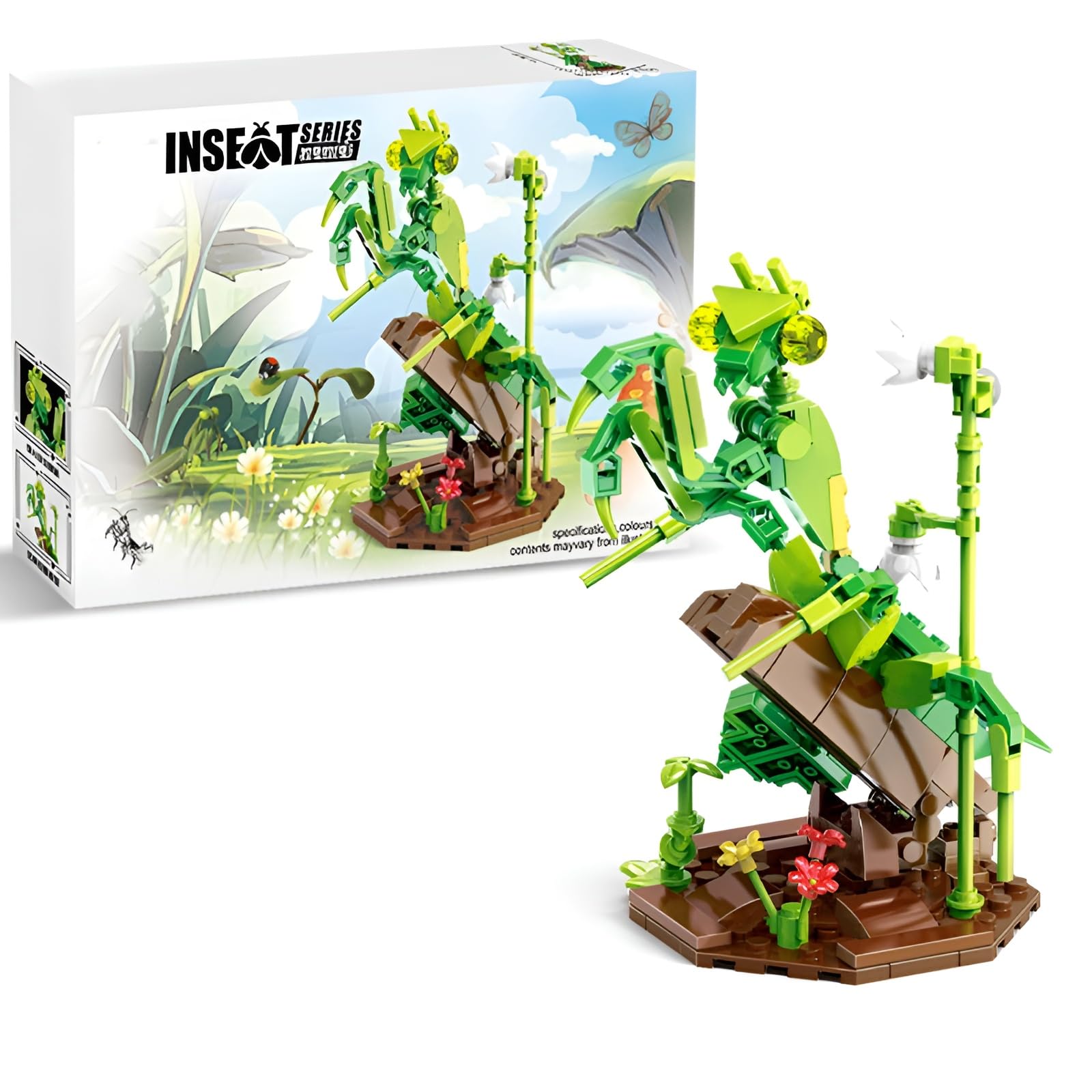 Insect Animal Building Blocks Set, 169 PCS Cute Mantis Building Blocks Kits, Micro Animals Bricks Model Toys, Creative Home Office Decor Gift for Adults Boys Girls