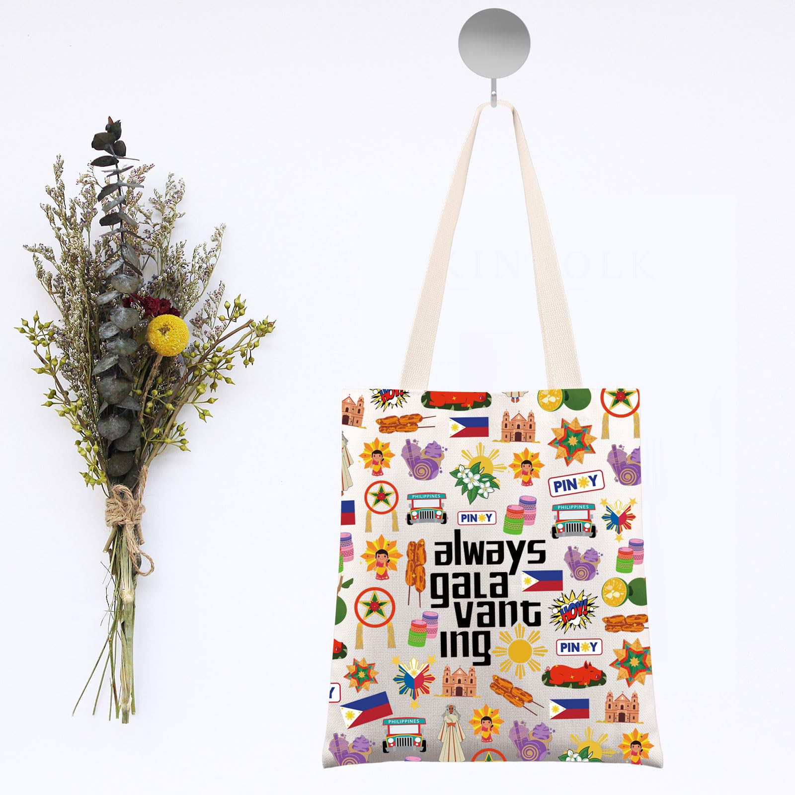 G2TUP Filipino Tote Bag Philippines Travel Bag Philippines Souvenir Gifts Filipinos Shoulder Bag Always Galavanting Gift