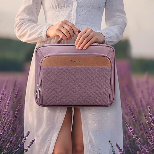 Miniatura 2 de Neceser colgante de viaje para mujer, con capacidad para champú de tamaño completo, con compartimento organizador de joyas, bolsa de maquillaje