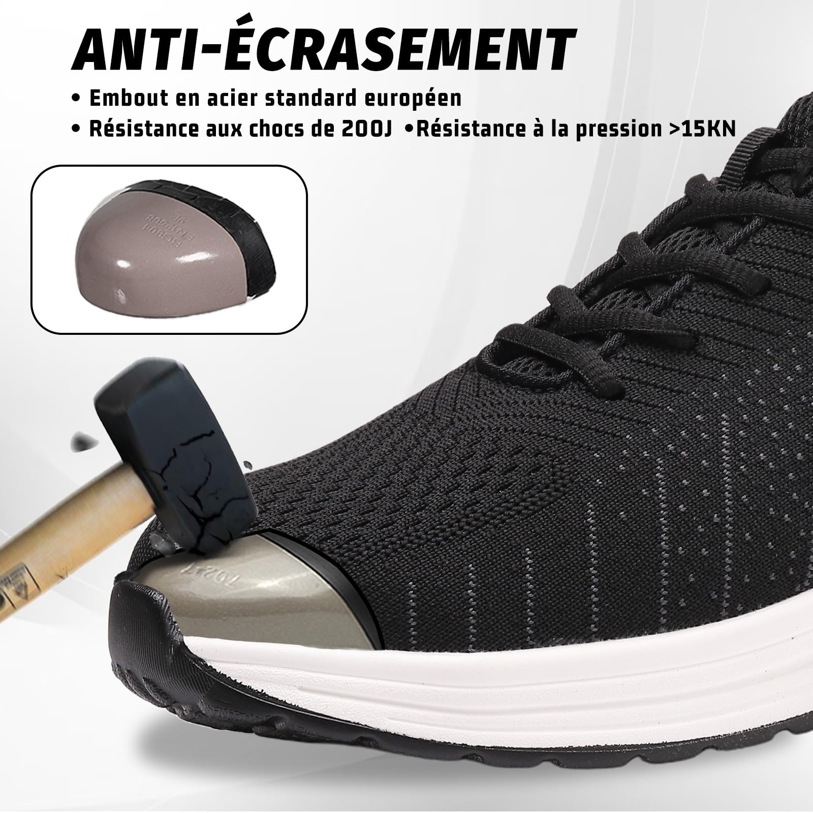 Furuian Chaussures de Sécurité Hommes Femmes Légère Basket de Securite Chaussures de Travail Homme Embout en Acier Bottes de Sécurité