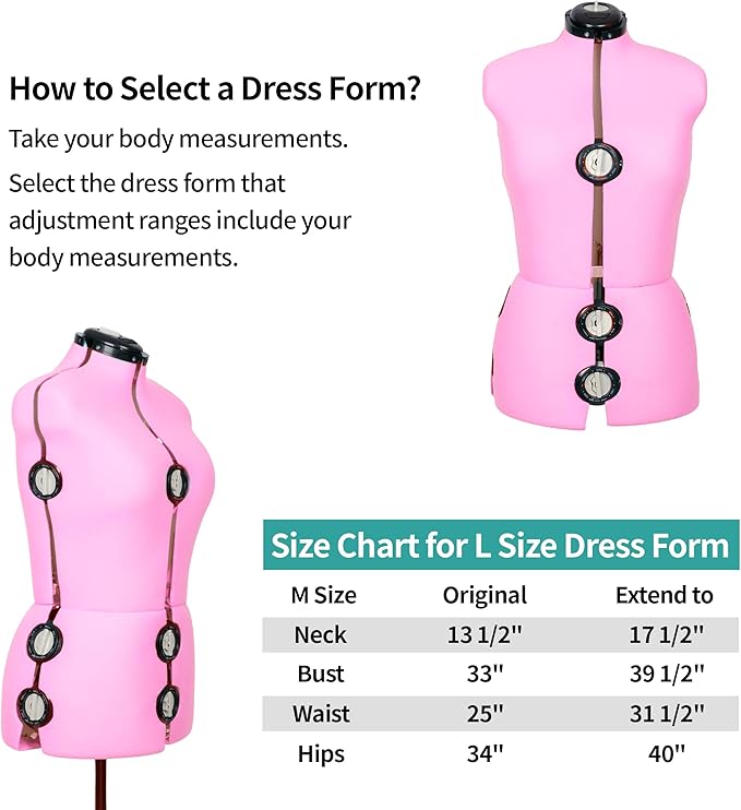 Maniquí de costura BHD BEAUTY, torso femenino ajustable, col miniatura 4