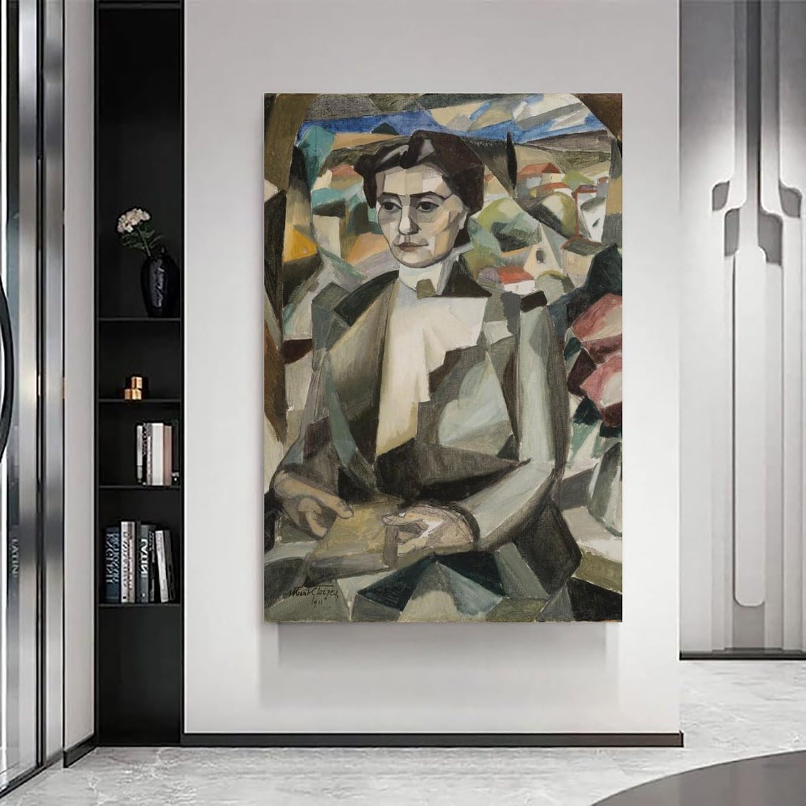 Retrato de Madame H. M. Barzun by Albert Gleizes- Impresiones en lienzo modernas, pinturas decorativas para habitación de niños o niñas, murales para sala de estar y pinturas con motivos navideños 46