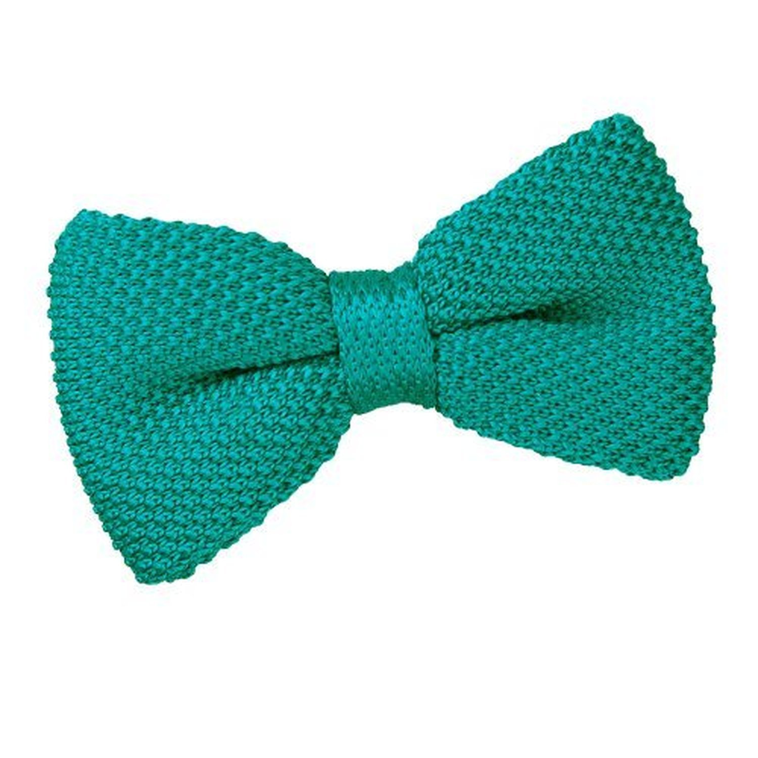 DQT Men Knit Knitted Plain Casual Pre-Tied Bow Tie in Teal
