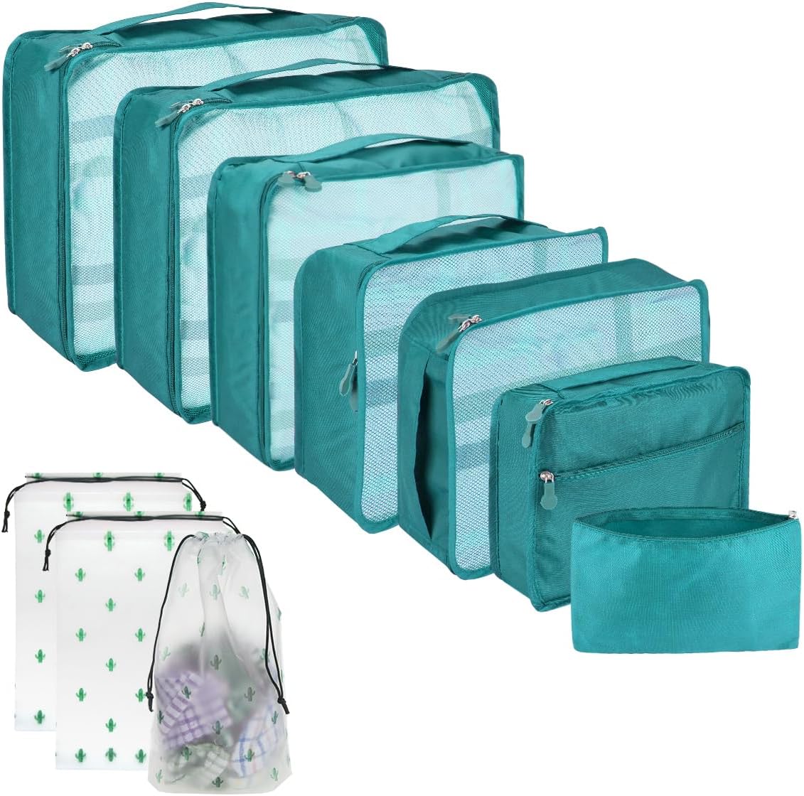 Packing Cubes for Suitcase 10 Sizes Suitcase Organizer Bags 10 Pcs Travel Bags Organiser (10Pcs Sky Blue)