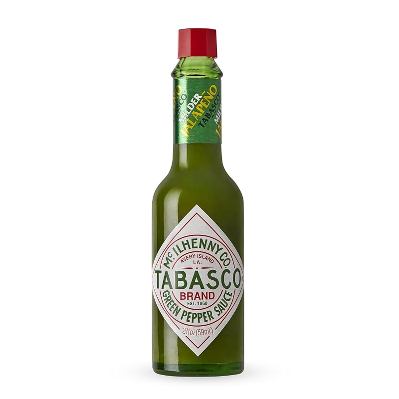 TABASCO Brand Green Jalapeno Pepper Sauce, Mild Hot Sauce, Glass Bottle, Versatile, Balanced Jalapeno Sauce, Crisp & Zesty, Great on Mexican Dishes & More, 2 Fl Oz (Pack of 1)