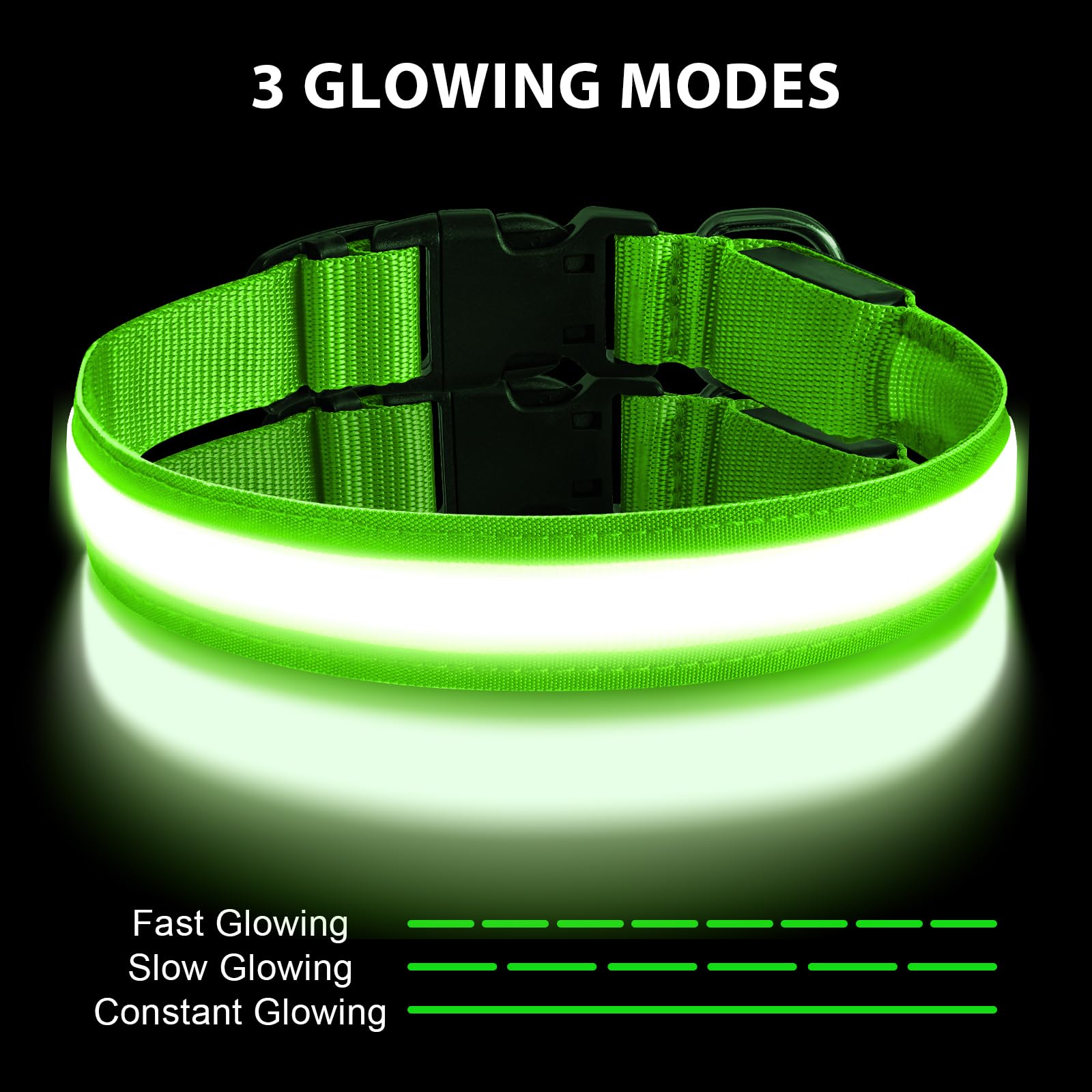 AUAUY Light Up Dog Collar, Type-C Port Charging LED Dog Collar Light - Image 4