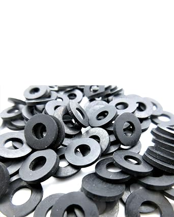 Black Rubber Washer 5/8" OD x 1/4" ID, 1/8" Thickness - Oil Resistant NBR Rubber Washers Flat Rubber Washers Round Rubber Washers Rubber Flat Washers 12