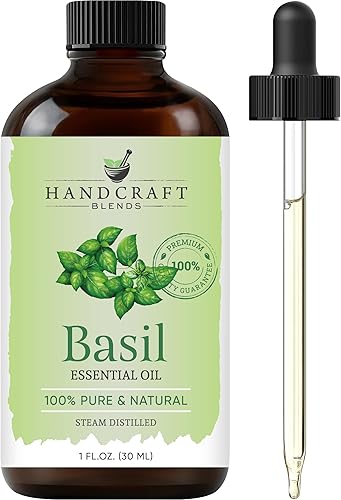 Handcraft Blends - Aceite esencial de albahaca 100% puro y natural, aceite esencial de grado terapéutico de alta calidad para difusor y