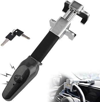 Steering Wheel Lock with Alarm,Steering Lock,Heavy Duty Car Anti-Theft Device Security Device Car Lock Universal Fit for Vehicle Truck Van SUV Car Security with 2 Keys
