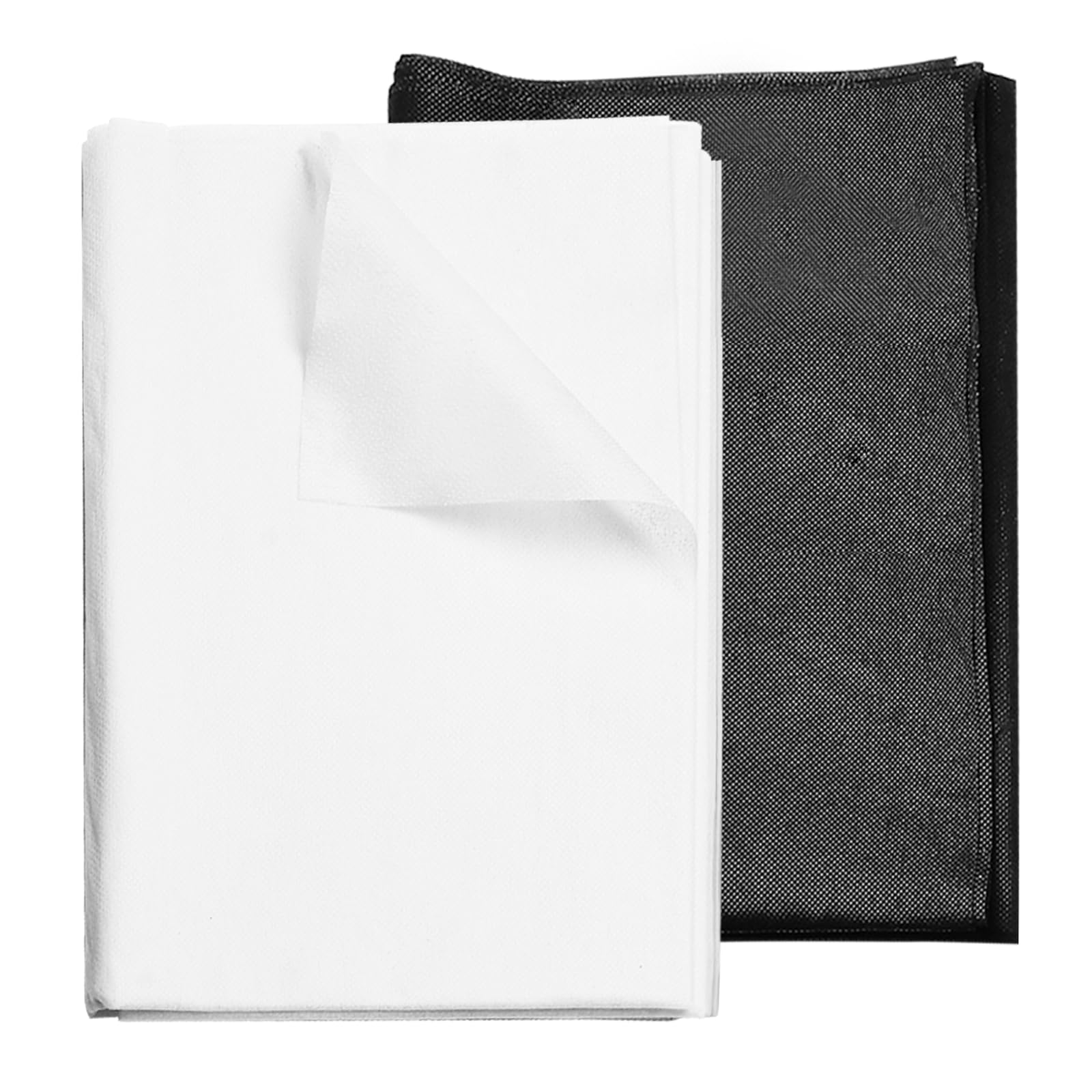 msymsyu 3m² Iron on Interfacing 2 Sheets Lightweight Fusible Interfacing 35g/m² Black (100x100cm) and White (100x200cm) Interfacings for Sewing for Ironing Out Creases Sewing and Reinforcing Garments