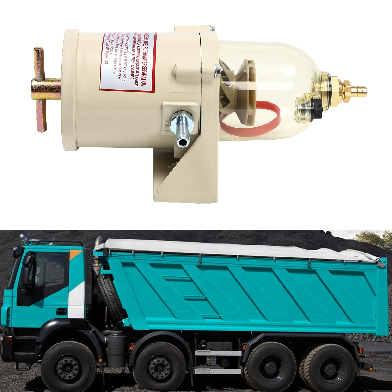 Separador de aceite y agua, filtro de combustible diésel, separador de agua, 500 FG, 500 FH, diésel, para camiones marinos, gasolina, Racor, filtro de aceite y agua, con perno 60 GPH para coches