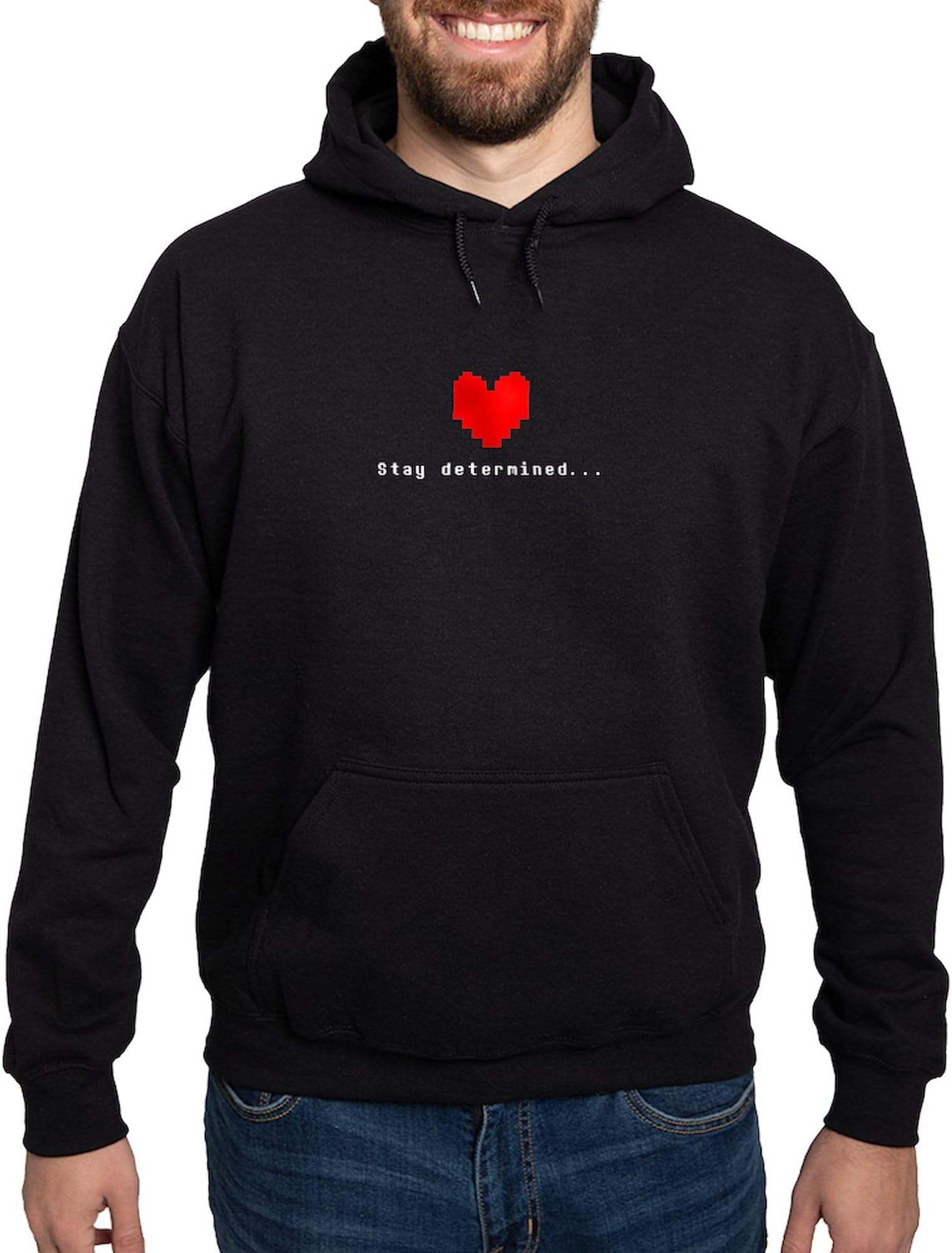 Stay Determined Undertale Hoodie (Dark) Men's Light Regular Fit Hooded Sweatshirt