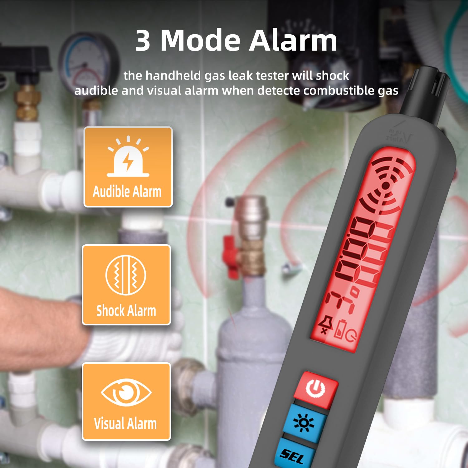 Rechargeable Gas Detector - Leak & Multi-Gas Detection -2