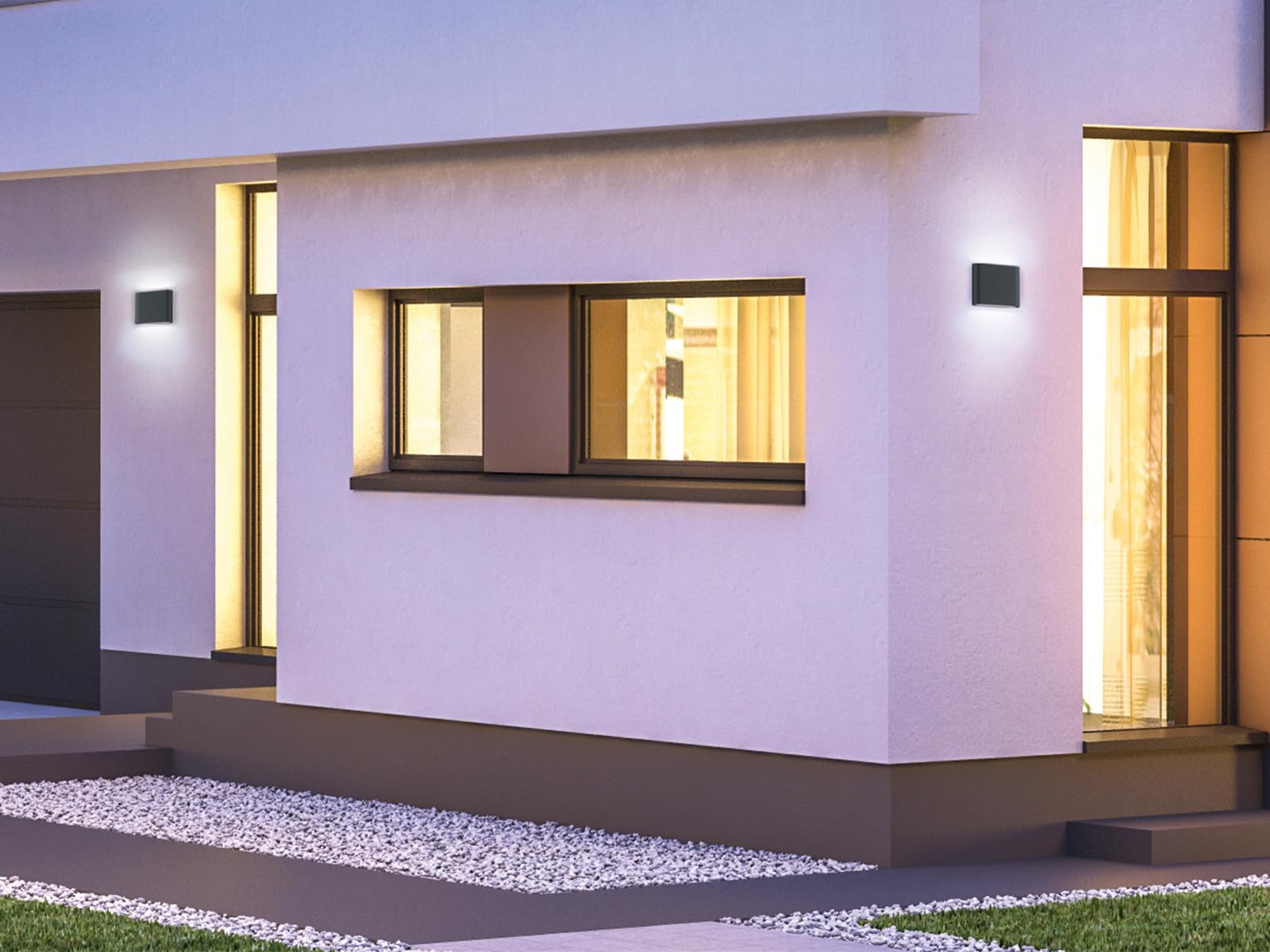 Lampada da parete a LED per esterni con Up and Down Light in antracite – in set da 2 – versatile illuminazione per esterni per casa e giardino