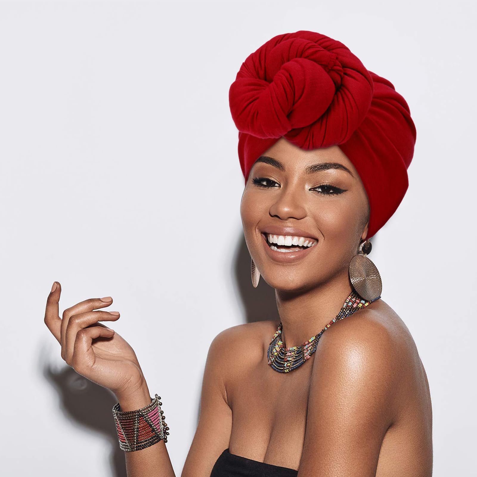 Amazon.com: SATINIOR 2 Pcs Stretch Head Wrap African Women Jersey