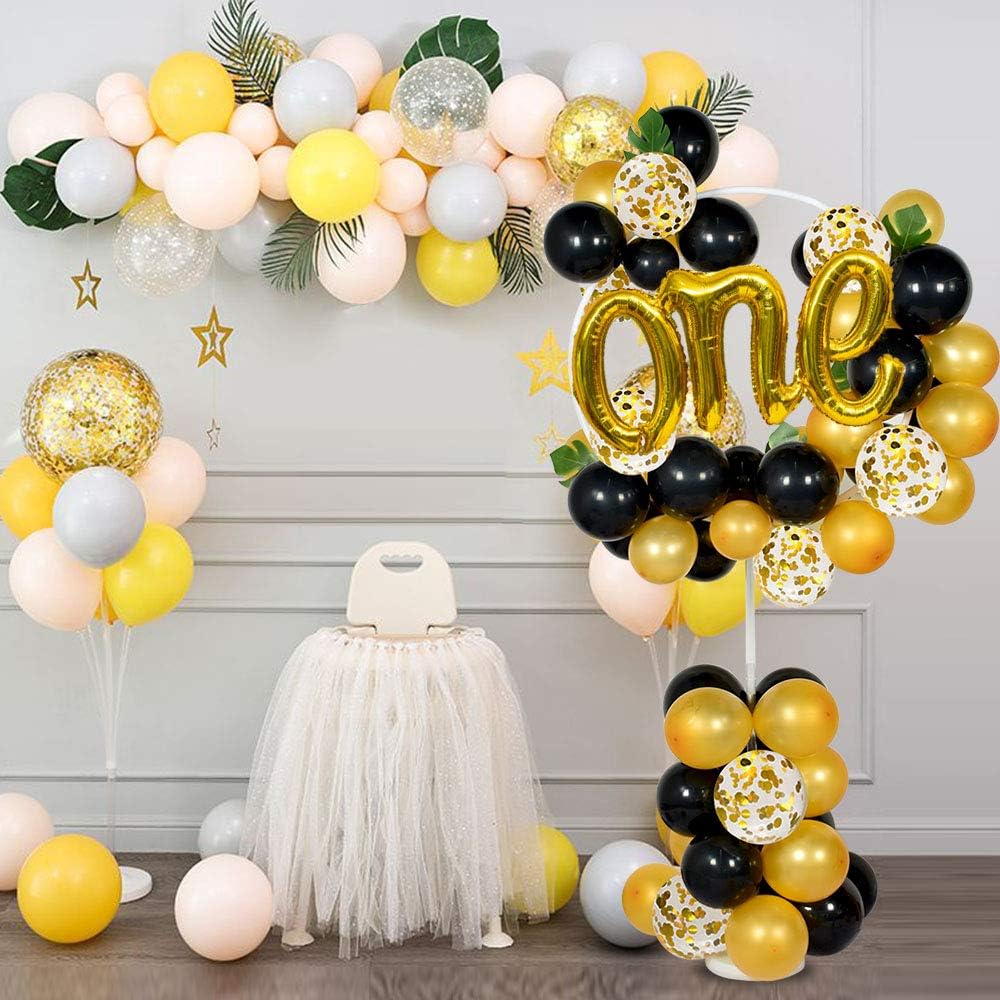 TONIFUL Balloon Garland Arch Kit Round Column Floor Stand Holder with circle Column Floor Stand kit for Women Birthday Wedding Propose Background Party Decoration