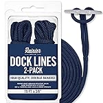 RainierSupplyCo Dock Lines 1, 2 & 4 Pack - Boat Rope for Docking with Loop - Premium Double Braided Nylon Marine Rope - Mooring Line with Eyelet - Boat Accessories