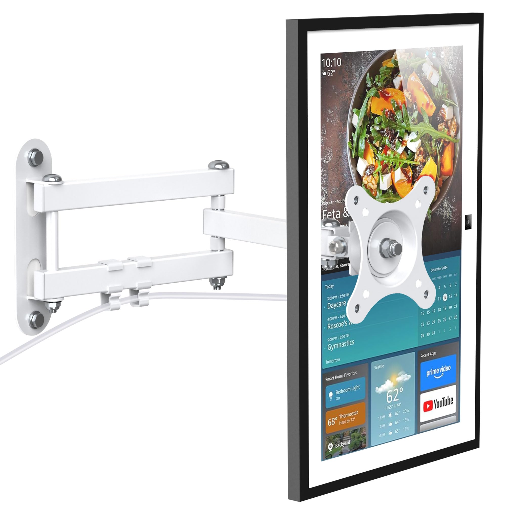 PlusAcc Soporte de Pared Universal para Show 15, VESA 100x100 Soporte para Monitor con rotación de 360° e inclinación Pantallas Inteligentes de hasta 27 Pulgadas