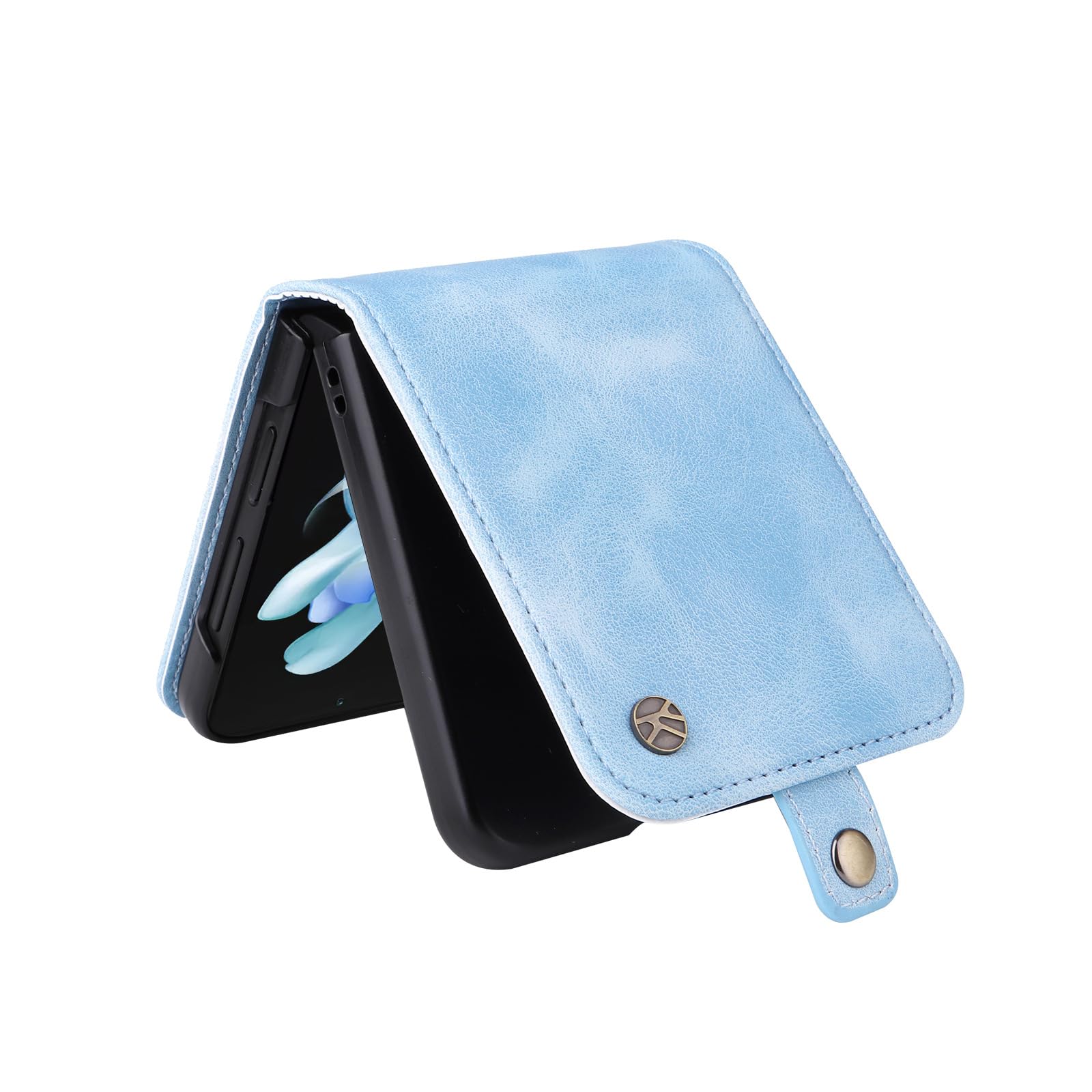 Amazon.co.jp: Samsung Galaxy Z Flip 6用レザーケース、レトロ 