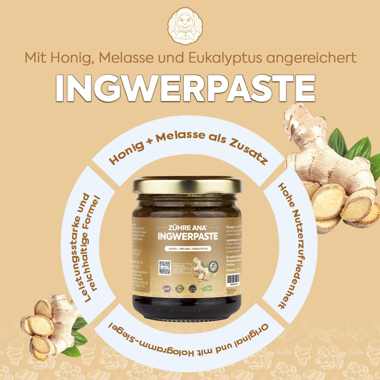 Zühre Ana Pasta de Jengibre Pack de 2 con Cúrcuma y Vegetales