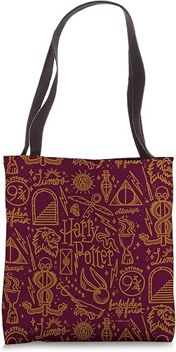 Harry Potter Icons Line Art - Bolsa de mano con collage Blanco