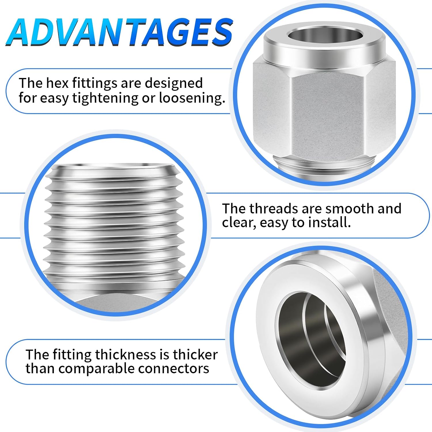 ChillWaves 304 Stainless Steel Compression Tube Fitting, 3/4" OD x 1" NPT Male 90 Degree Elbow Compression Union Connector(1-PACK)