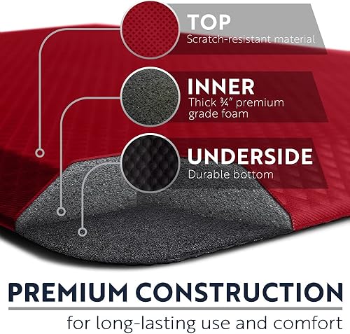 Miniatura 5 de Kangaroo - Alfombrilla de cocina antifatiga de 1,9 cm (34 pulgadas), sin ftalatos, no tóxica, ergonómicamente diseñada para el suelo, alfombras