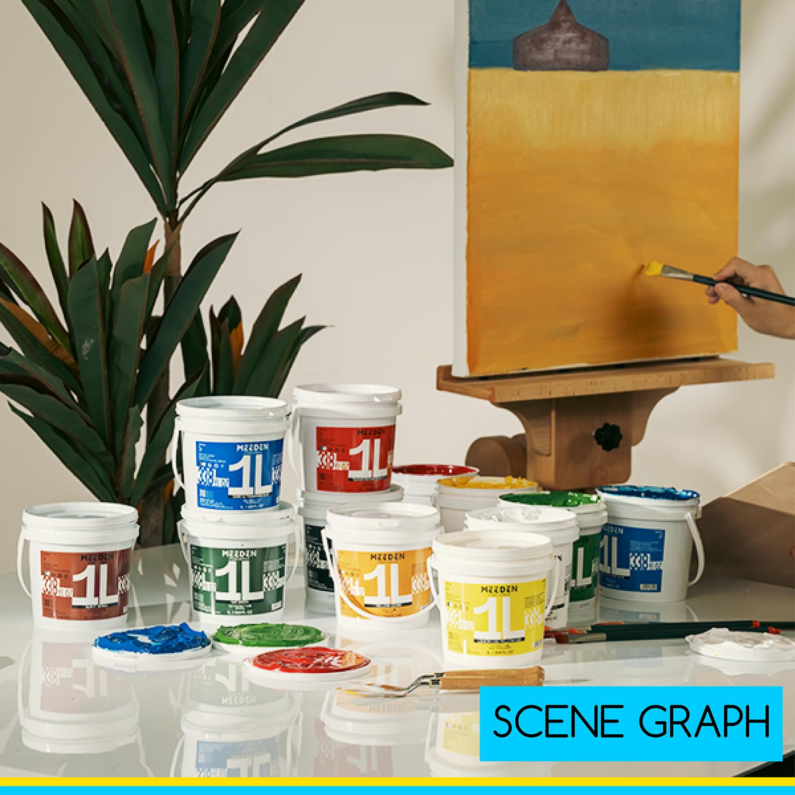 MEEDEN Pintura Acrílica Blanca de Titanio: 2L / 67.64oz / 0.53 gal Brillo Corporal Pesado - 0.528 Galones de Pintura Blanca Gruesa a Granel para Pintura de Artesanías de Lienzo