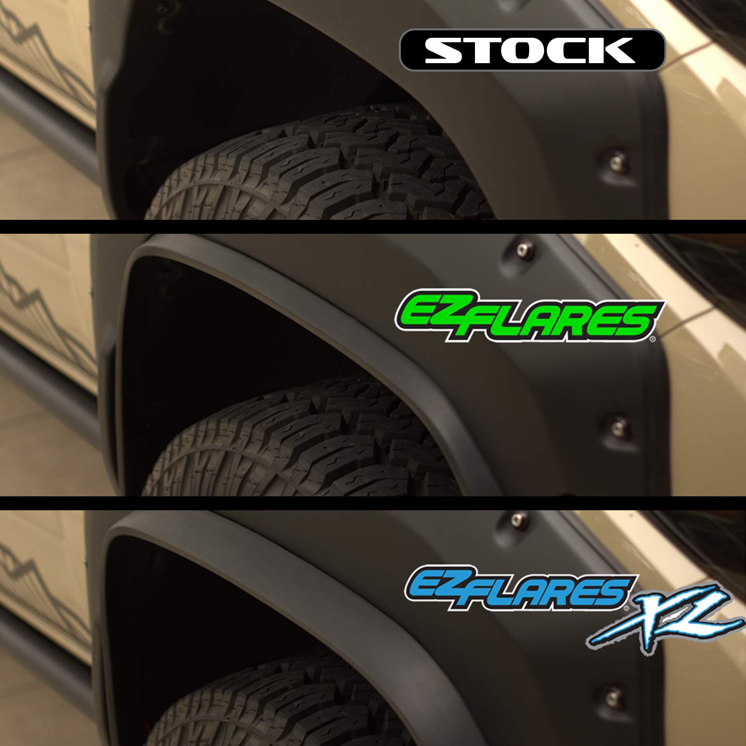 The Original EZ Flares XL Universal Flexible Foam Rubber Fender Flares