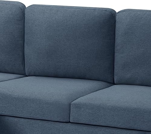 Miniatura 5 de UBGO Sofá en forma de L de 79.5 pulgadas, sillón seccional orientado a la izquierda, sofás de tela moderna de 3 plazas con patas de metal dorado, 2