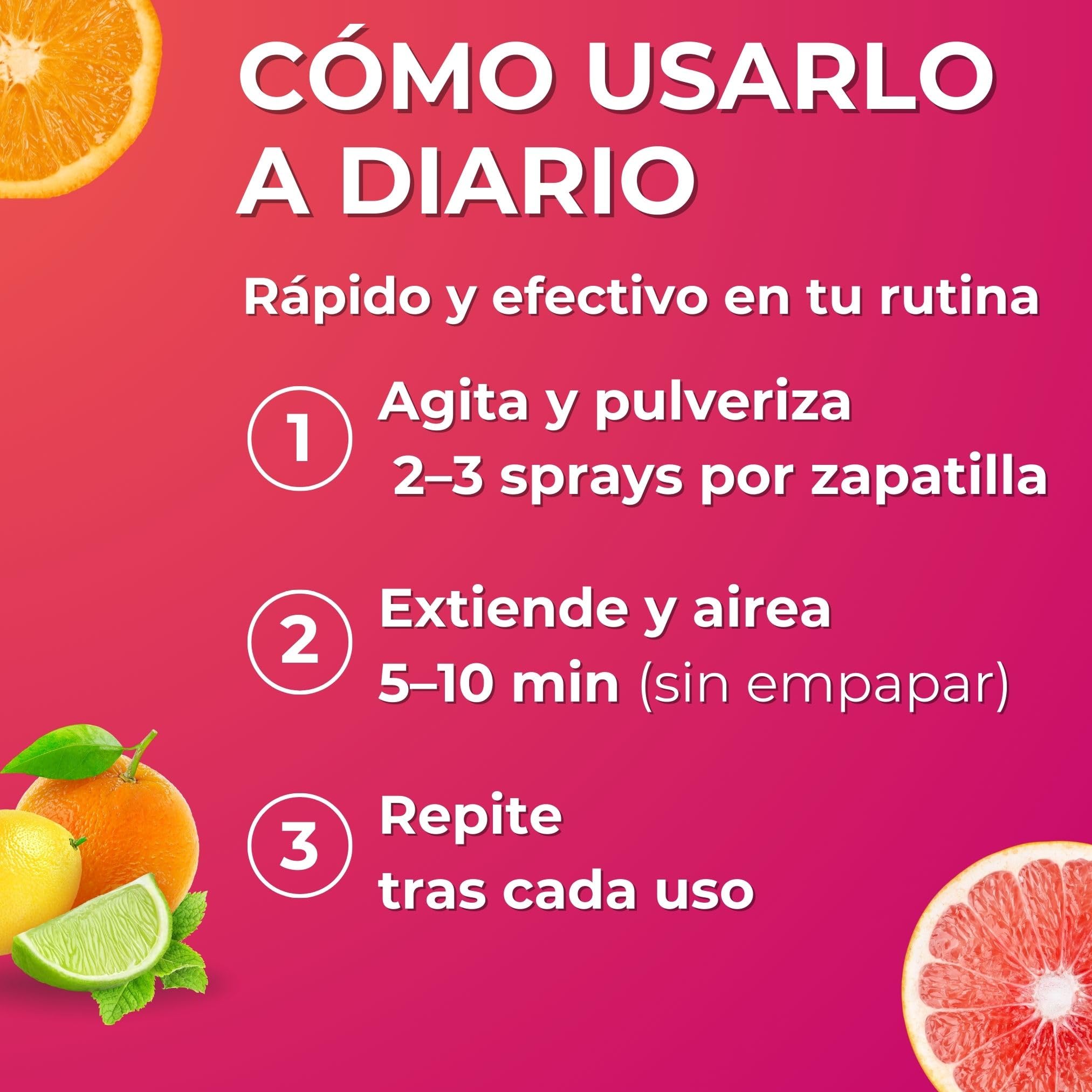 Spray Ambientador y Desodorante Suave para Zapatos – Aroma Cítrico de Uso Diario, Secado Rápido para Zapatillas, Ropa Técnica, Taquillas y Armarios
